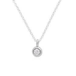 1/10 CT. T.W Lab – Created Solitaire Diamond Necklace in Sterling Silver
