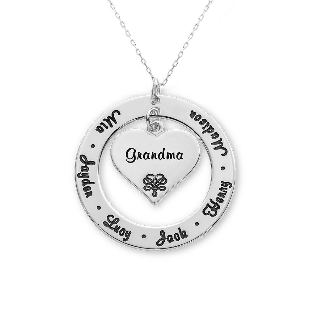 10K White Gold Grandmother / Mother Necklace