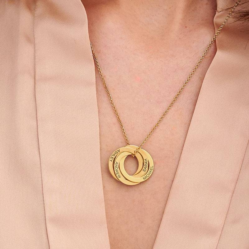 4 Russian Rings Necklace in 18k Gold Vermeil
