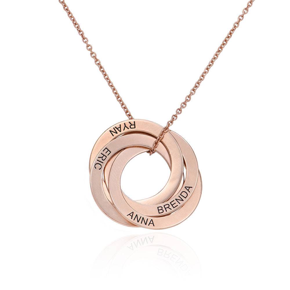 4 Russian Rings Necklace in Rose Gold Plating