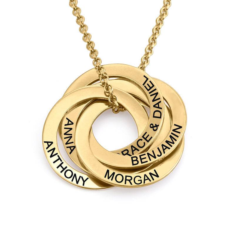 5 Russian Rings Necklace in 18k Gold Vermeil