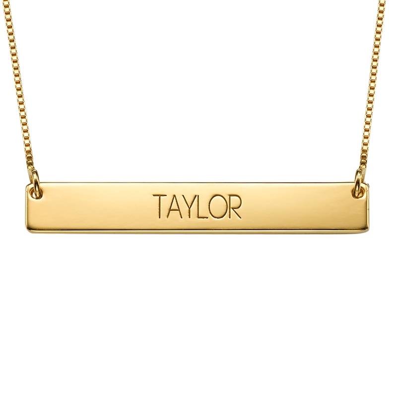 All Capitals Bar Necklace - Gold Plated
