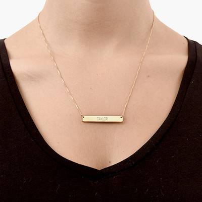 All Capitals Bar Necklace - Gold Plated