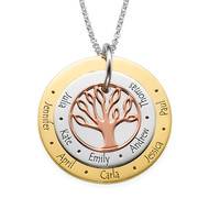 Multi-Tone Family Tree Necklace for Moms