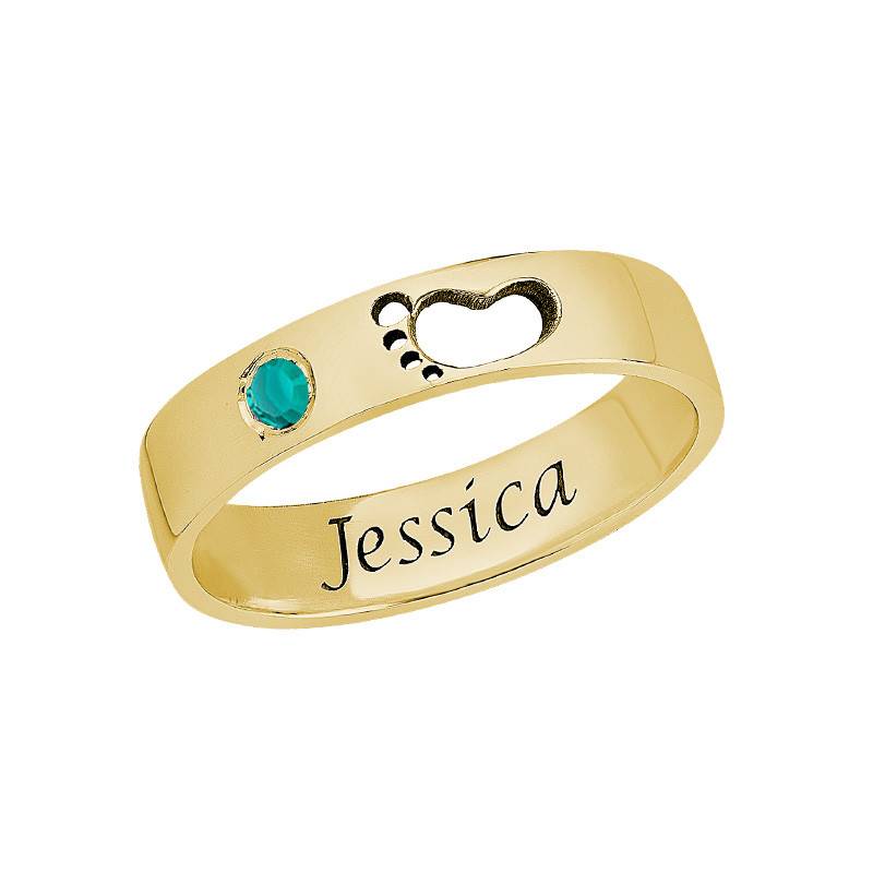 Baby Feet Ring with Inner Engraving in Gold Plated