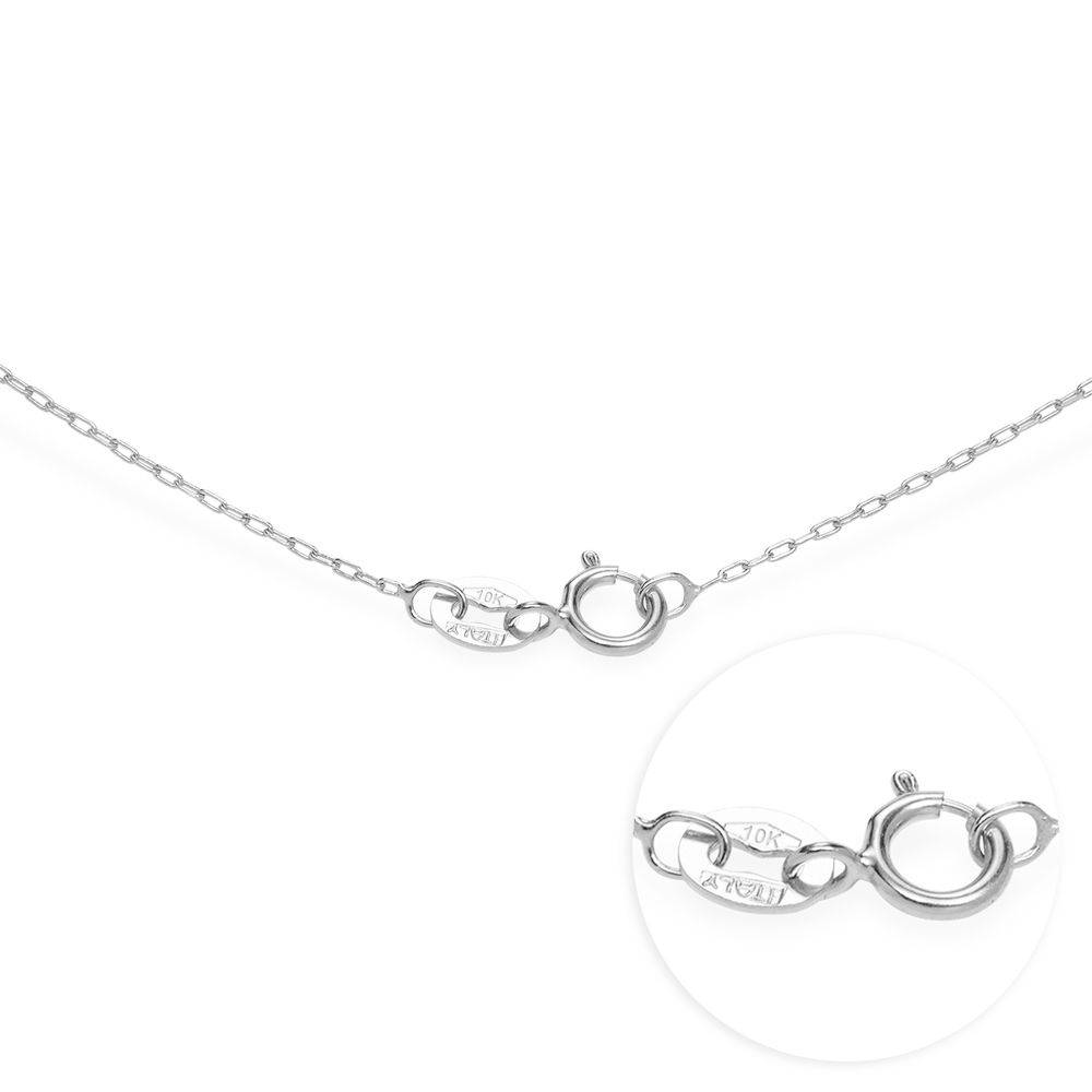 Terry Birthstone Heart Necklace with Engraved Names in 10k White Gold