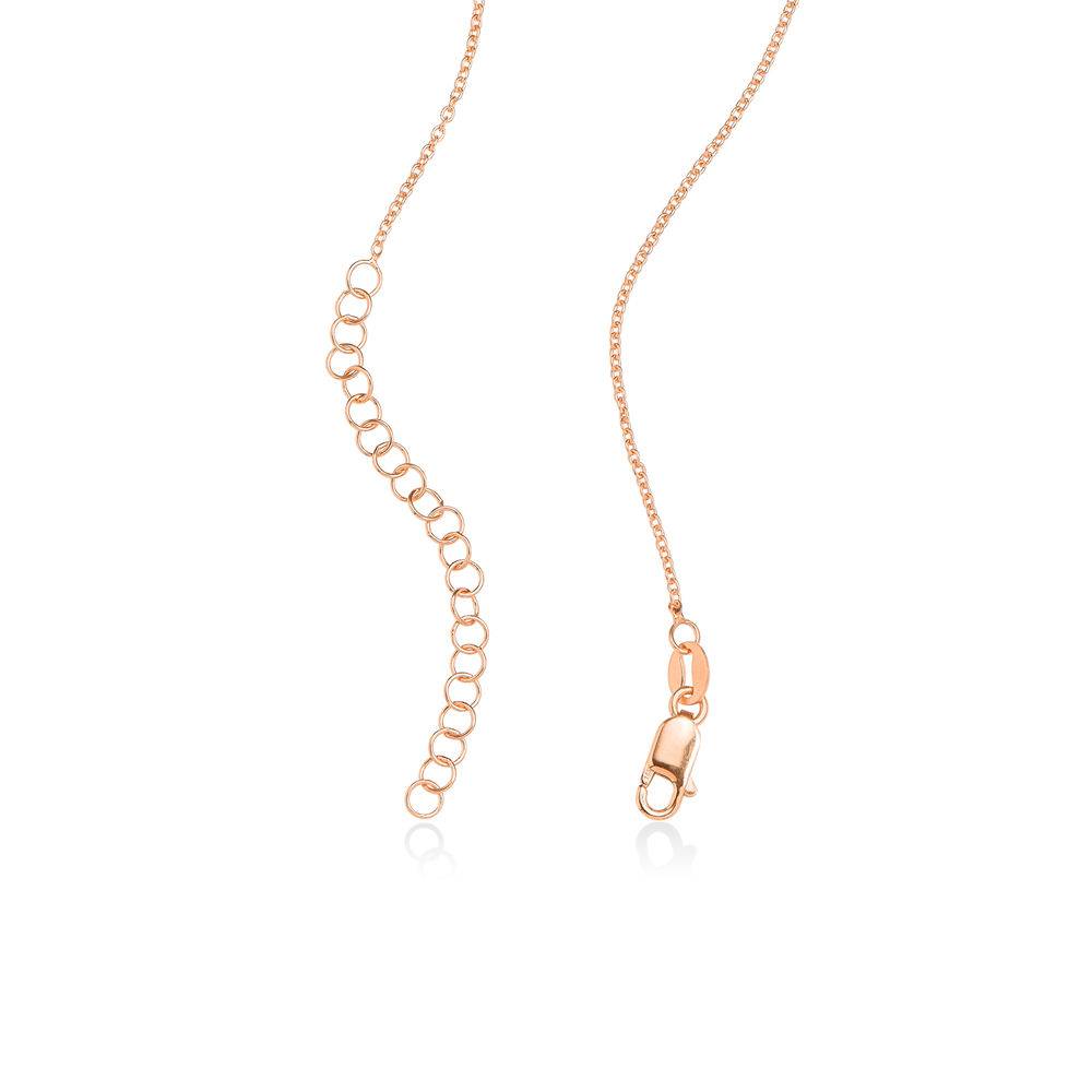 Diamond Heart Necklace with Engraved Names in 18k Rose Gold Plating