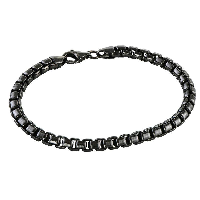 Bracelet for Men in Black Silver