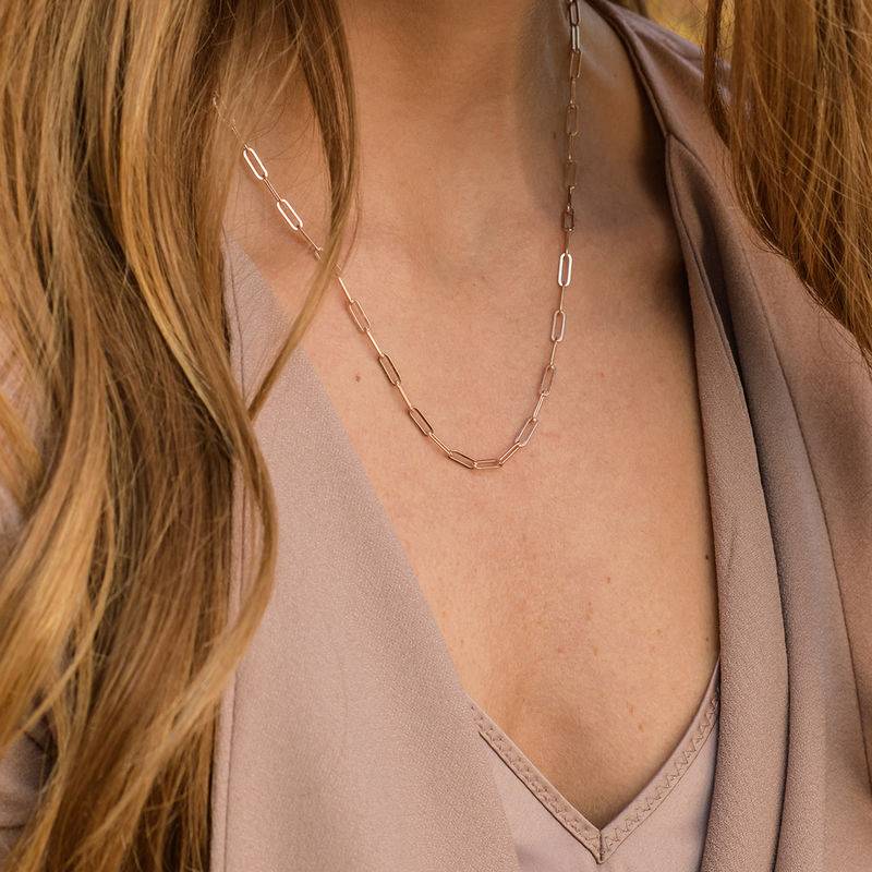 Chain Link Necklace in 18K Rose Gold 
