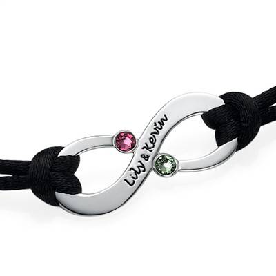 Couples Infinity Bracelet with Birthstones