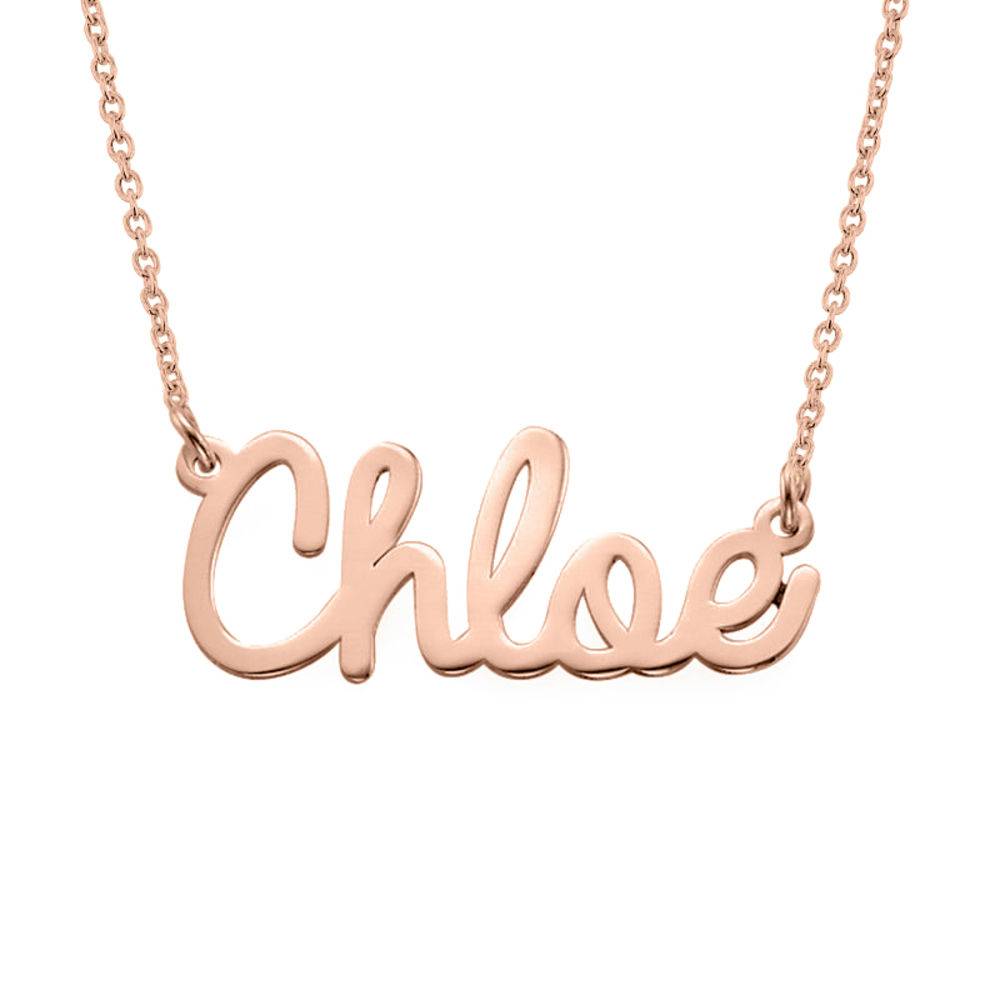 Cursive Name Necklace in Rose Gold Plating