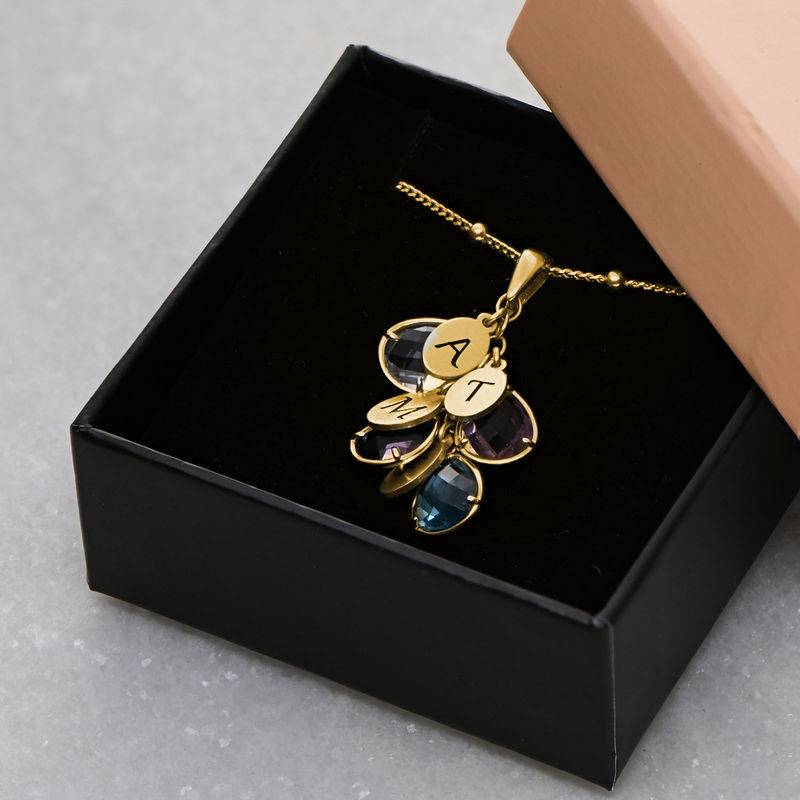 Custom Birthstone Drop Necklace for Mom in Gold Plating