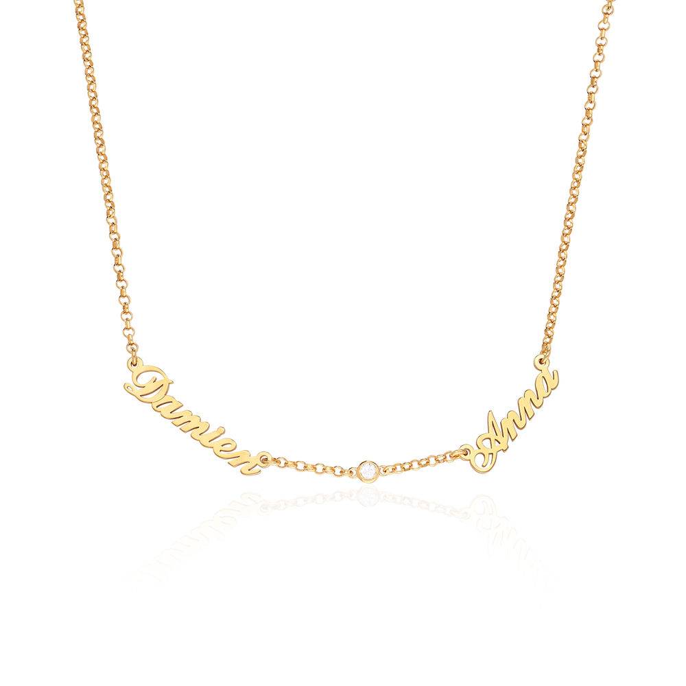 Heritage Diamond Multiple Name Necklace in 18K Gold Plating