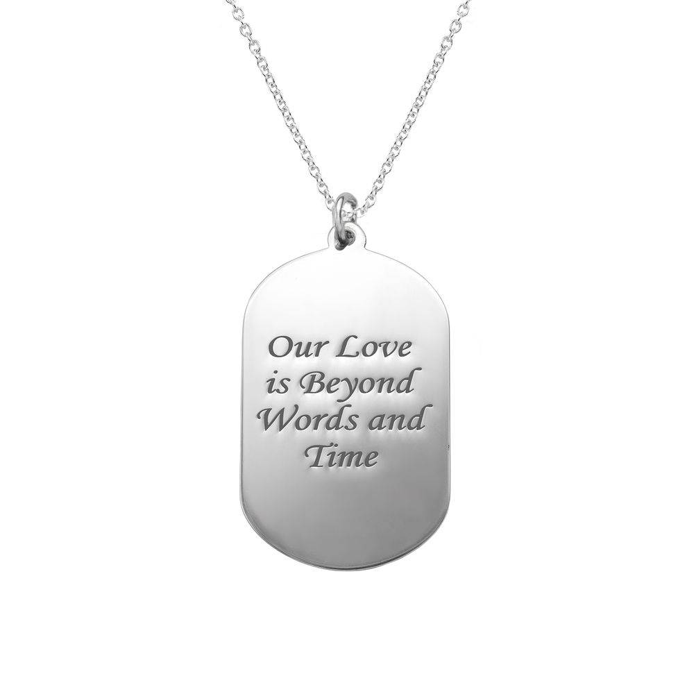 Dog tag photo necklace in Sterling Silver