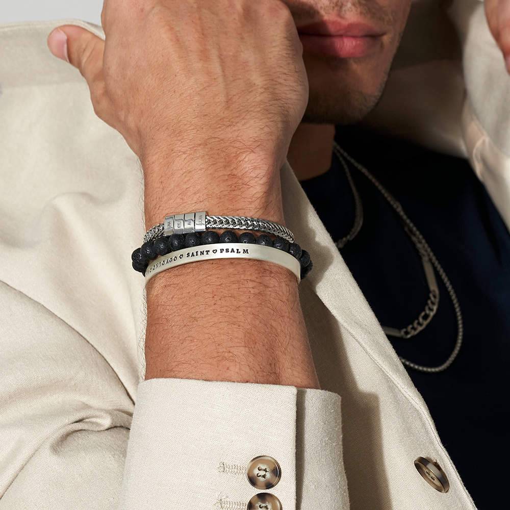 Elements Men's Beads Bracelet in Sterling Silver