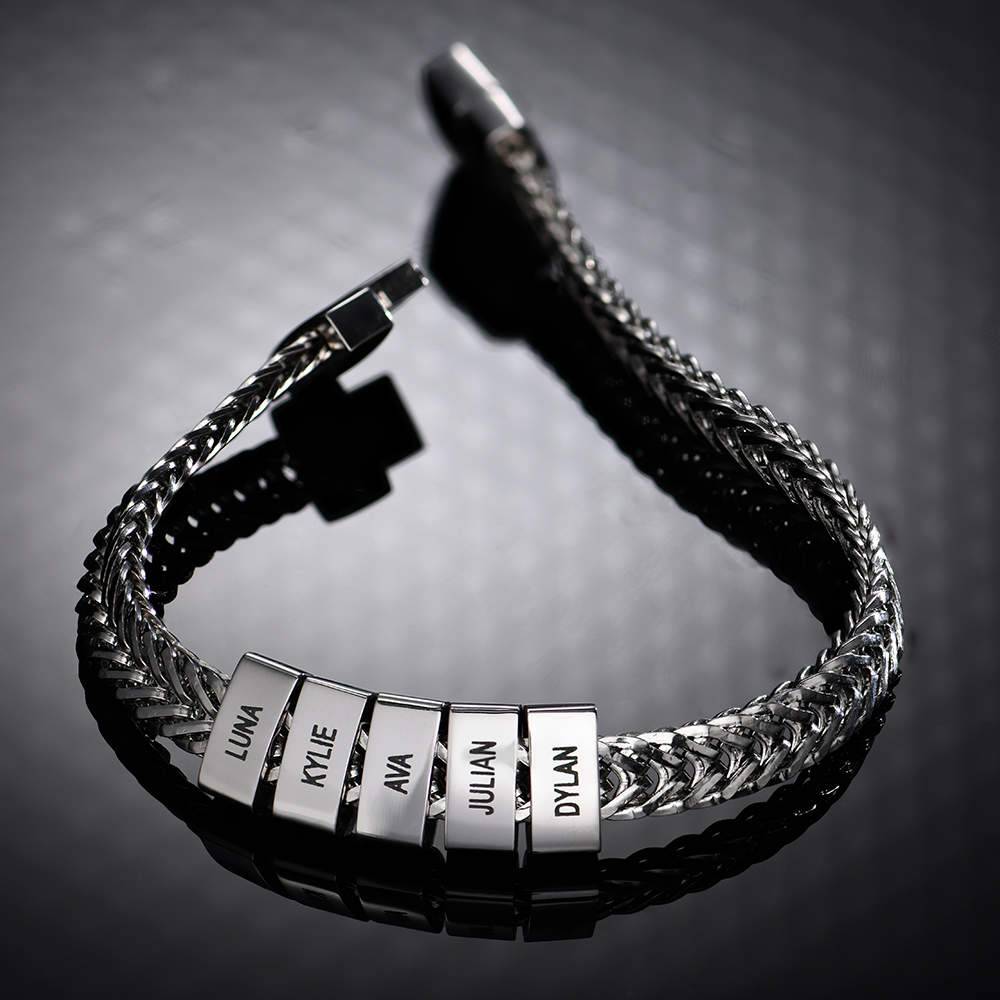 Elements Men's Beads Bracelet in Sterling Silver