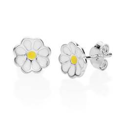 Enamel Flower Earrings for Kids