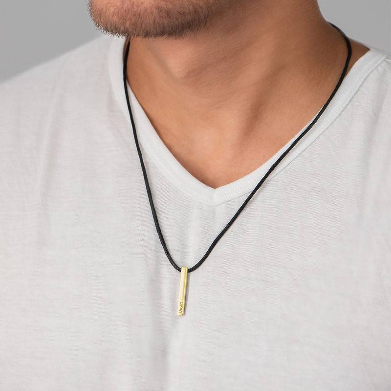 Atlas 3D Bar Name Necklace for Men in Gold Plating