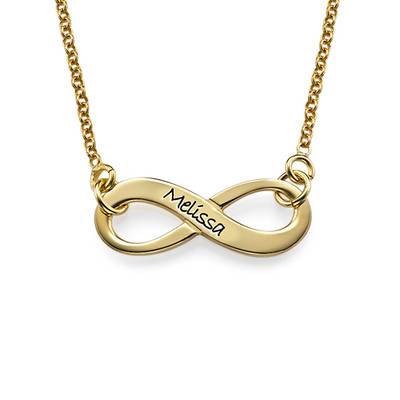 Engraved Infinity Necklace in 18k Gold Plating