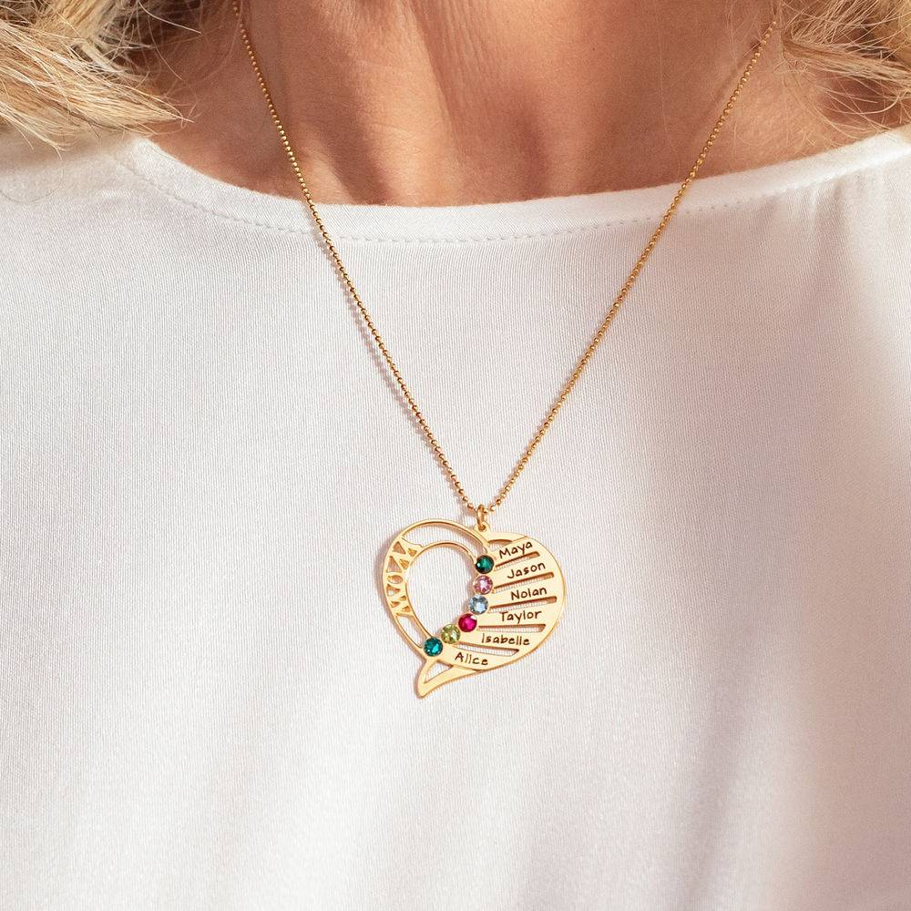 Engraved Mom Birthstone Necklace in 10K 