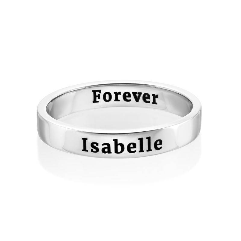 Engraved Thin Band Ring in Sterling Silver