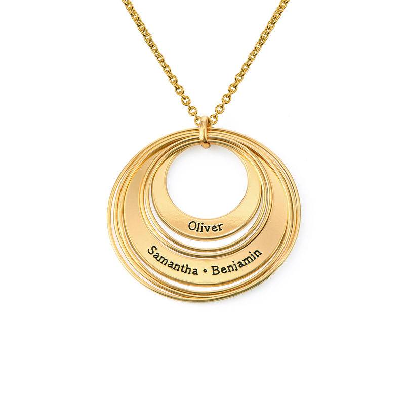 Engraved Two Ring Necklace in 18K Gold Plating