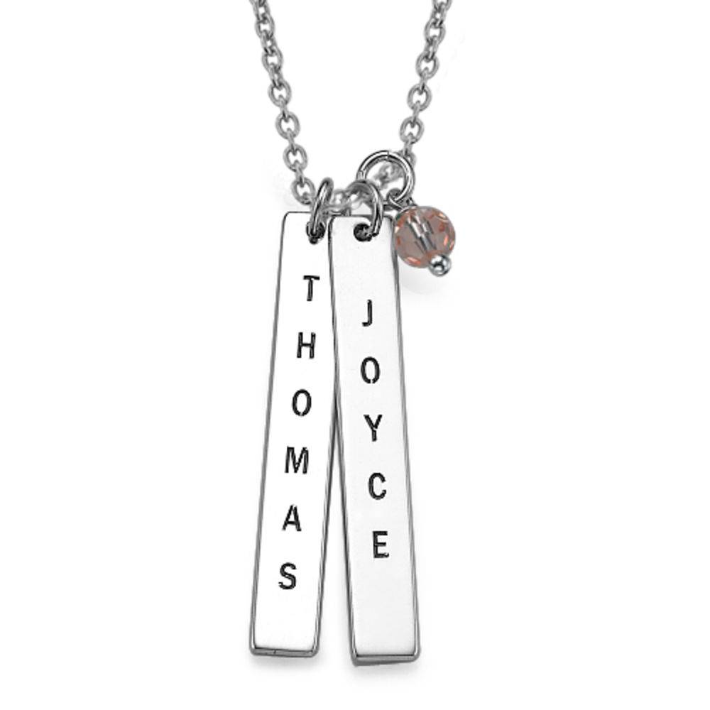 Engraved Name Tag Necklace - Sterling Silver