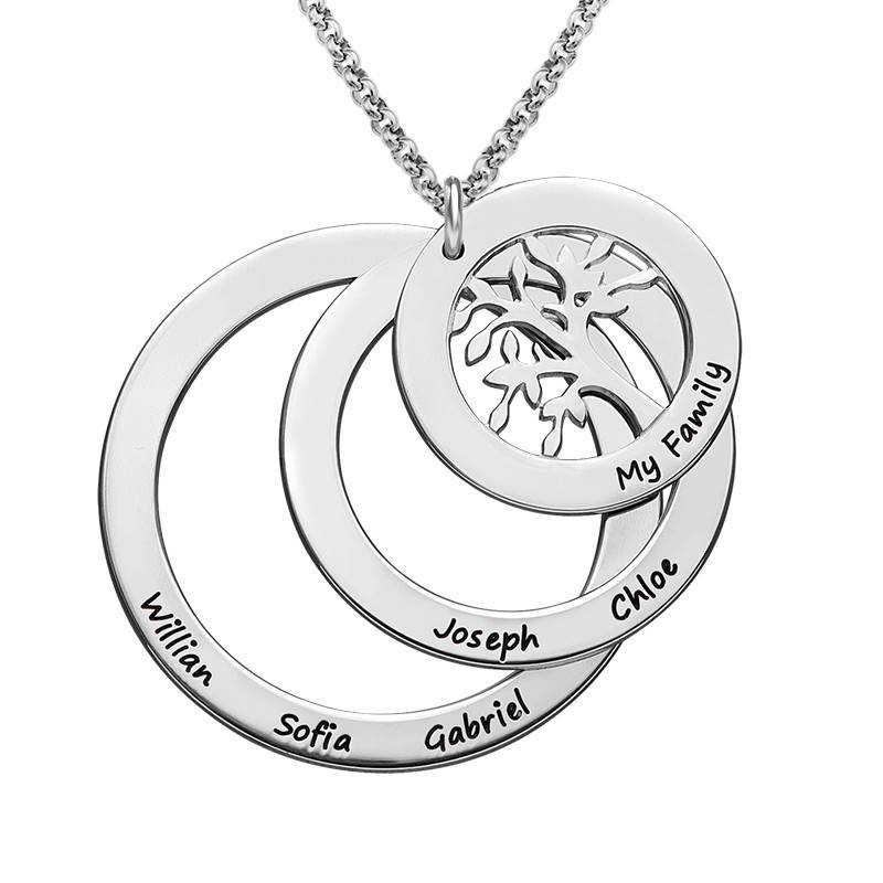 Family Circle Necklace with Hanging Family Tree