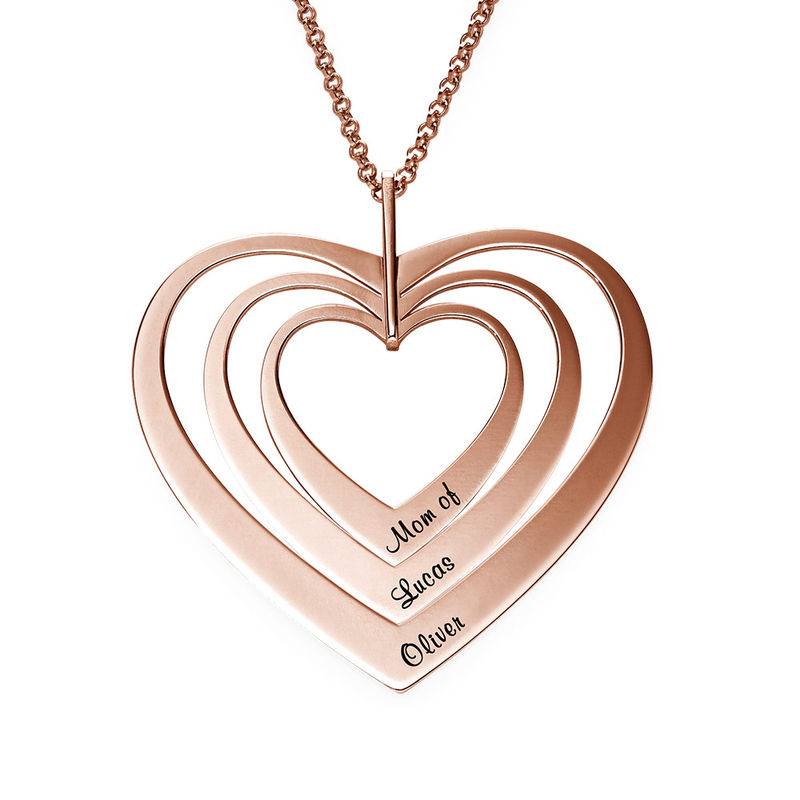 Family Hearts necklace in Rose Gold Plating