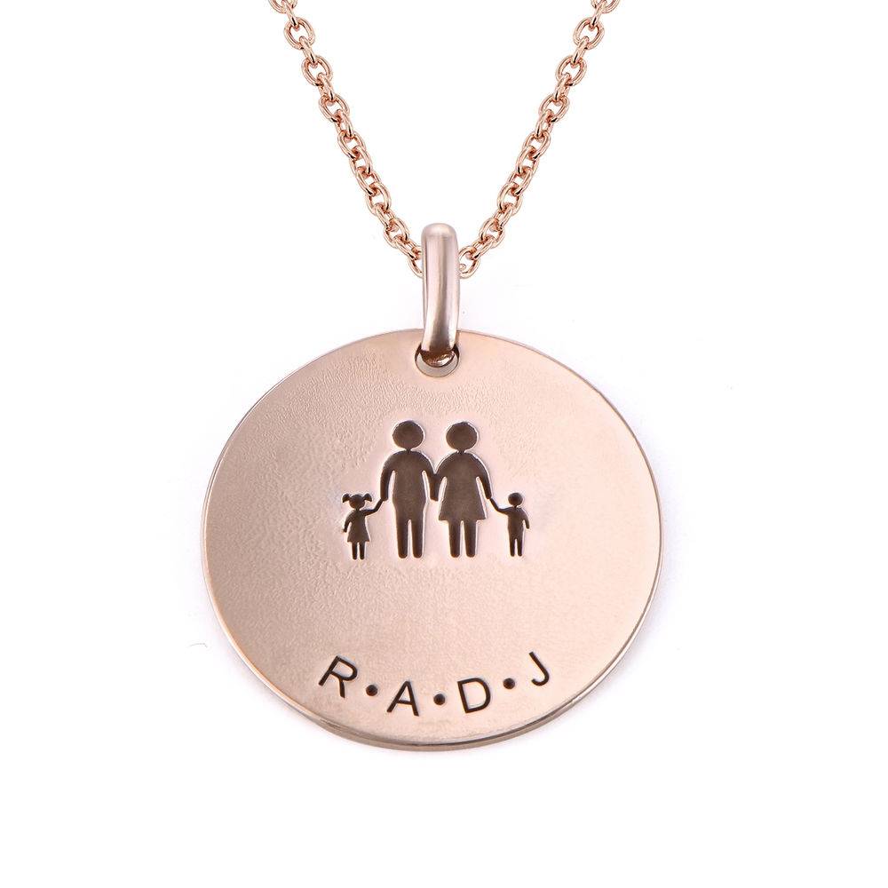 Family Necklace for Mom in 18K Rose Gold Plating