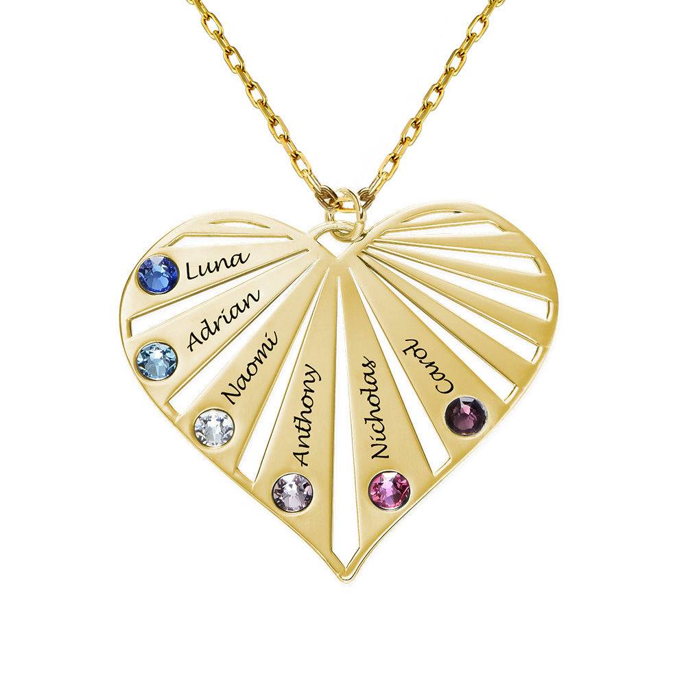 Family Necklace with Birthstones in 10k yellow Gold