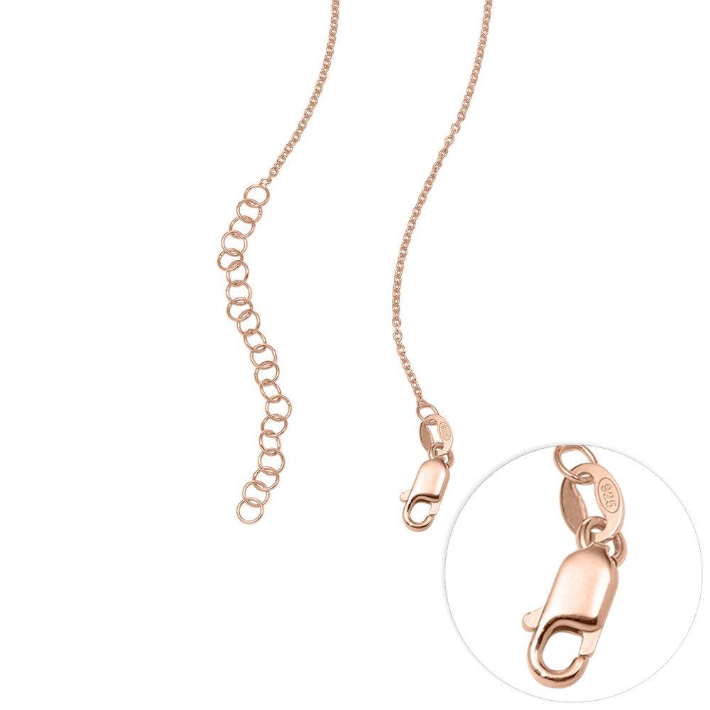 Family Tree Circle Necklace with Cubic Zirconia in Rose Gold Plating