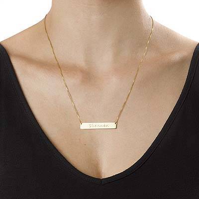 18k Gold Plated Silver Bar Necklace