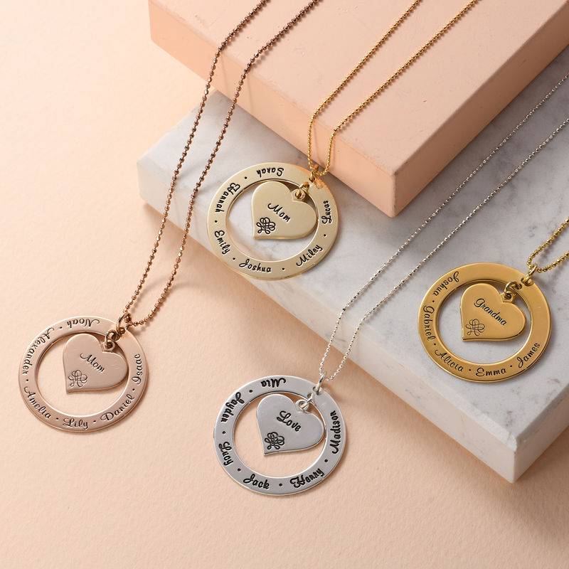 Grandmother Necklace with Names - Gold Plated