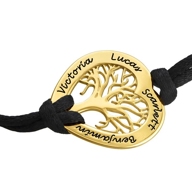 Heart Family Tree Bracelet with Gold Plating