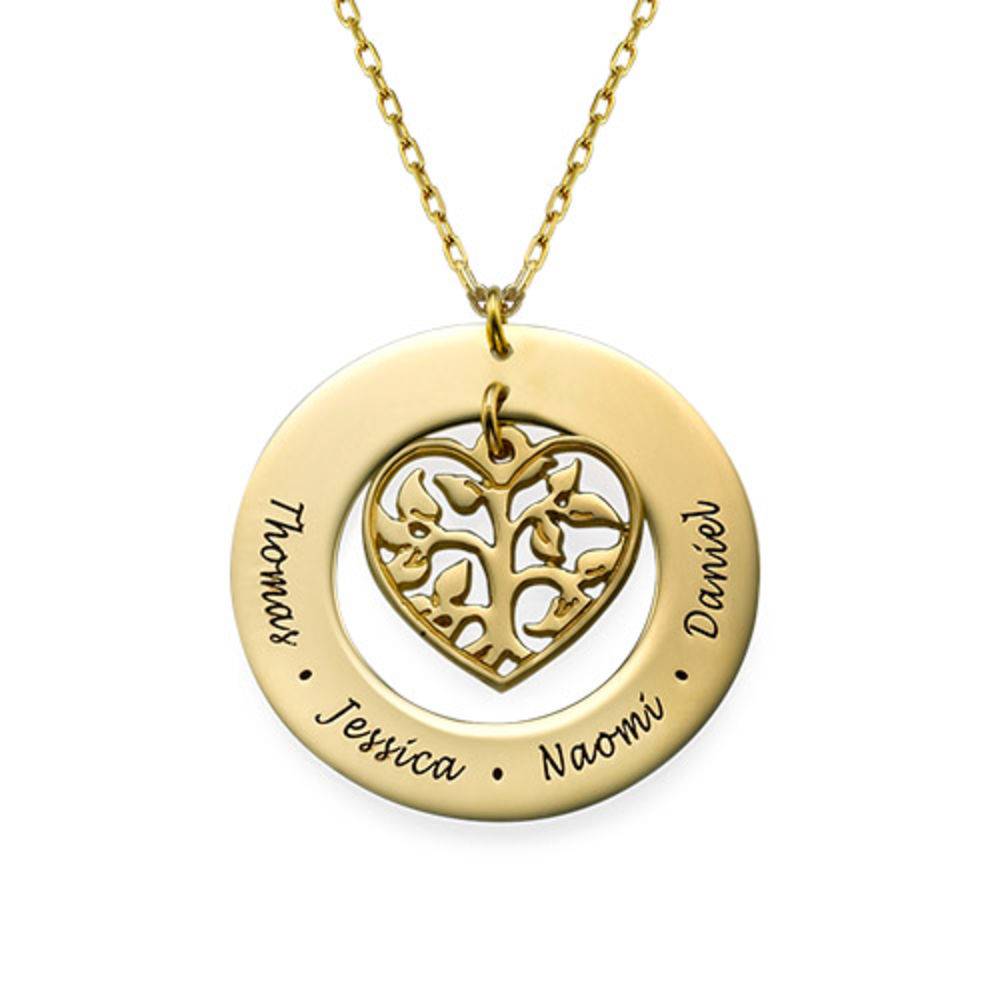 Heart Family Tree Necklace in 10k Gold
