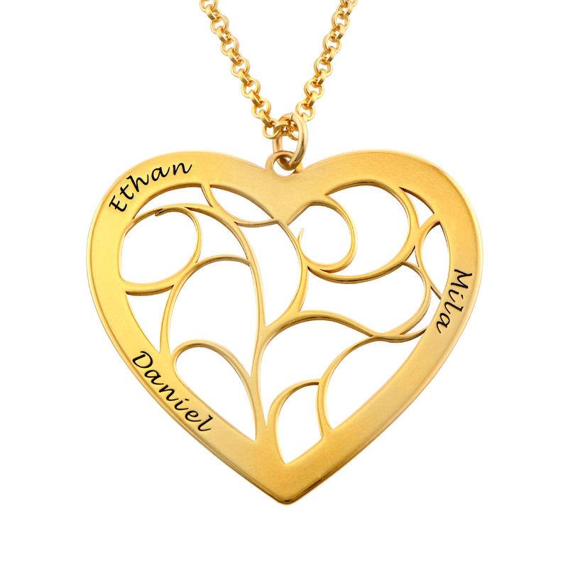 Heart Family Tree Necklace in Gold Plated