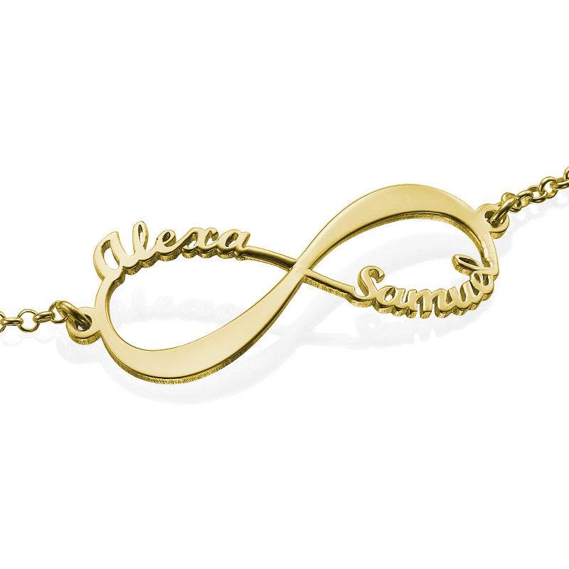 Infinity Bracelet with Names - 18K Gold Plated