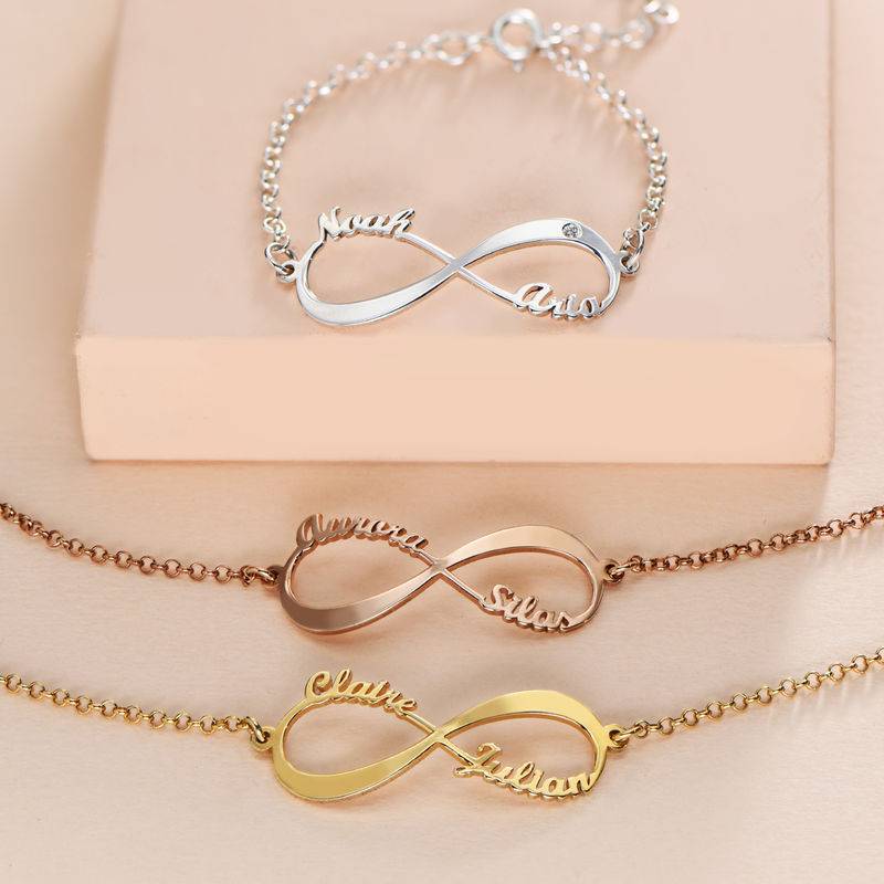 Infinity Bracelet with Names - Sterling Silver
