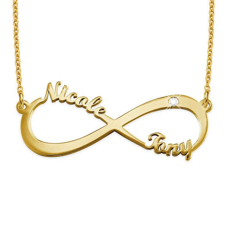 Infinity Name Necklace Gold Plated with Diamond