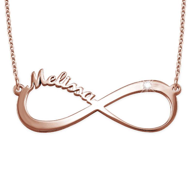 Infinity Name Necklace Rose Gold Plated with Diamond