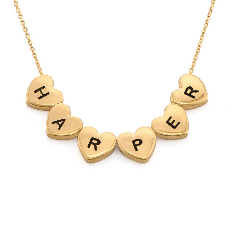 Initial Hearts Stackable Necklace in Gold Plating