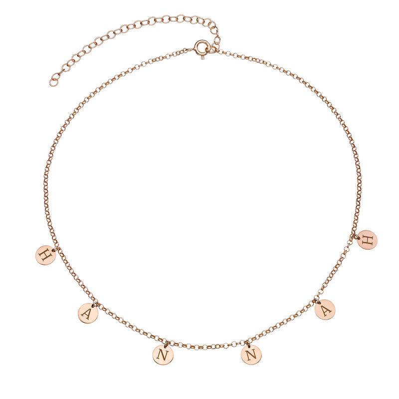Initials Choker Necklace in Rose Gold Plating