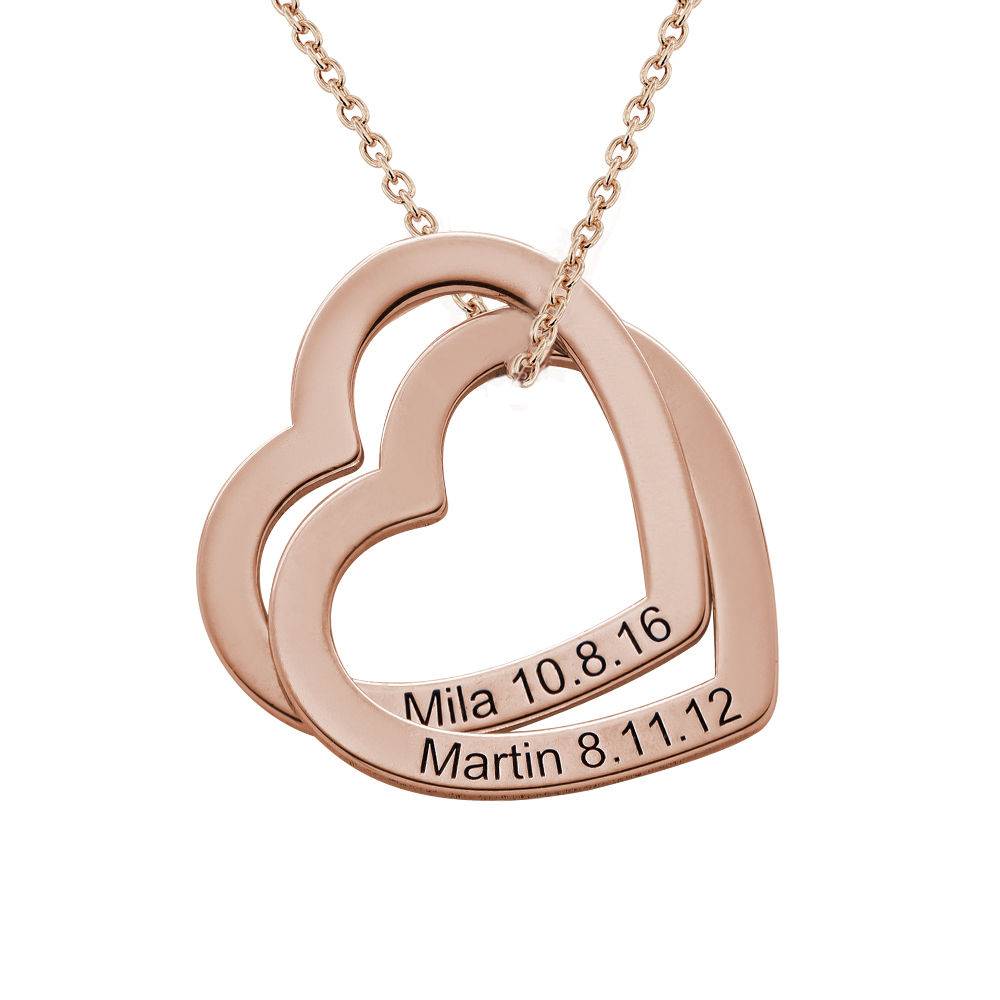 Claire Interlocking Hearts Necklace in 18k Rose Gold Plating