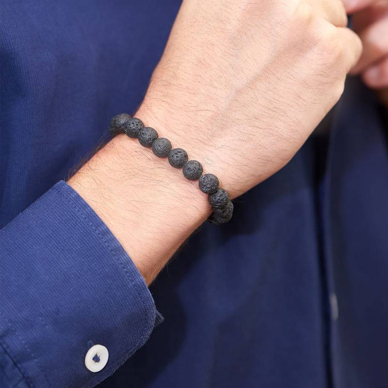 Lava Stone Men’s Beaded Bracelet