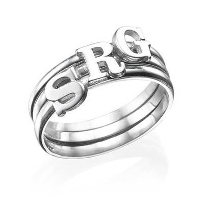 Letter Ring in Sterling Silver