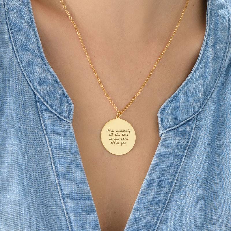 Handwritten Style Necklace in Sterling Silver with Gold Plating