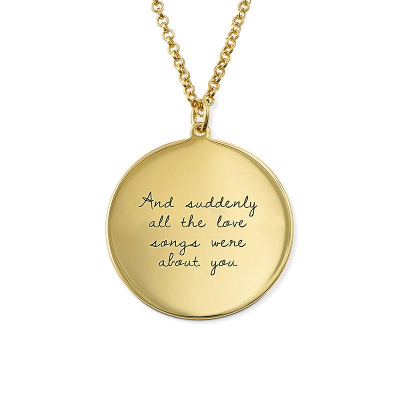 Handwritten Style Necklace in Sterling Silver with Gold Plating