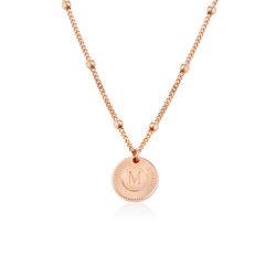 Mini Rayos Initial Necklace in 18k Rose Gold Plating