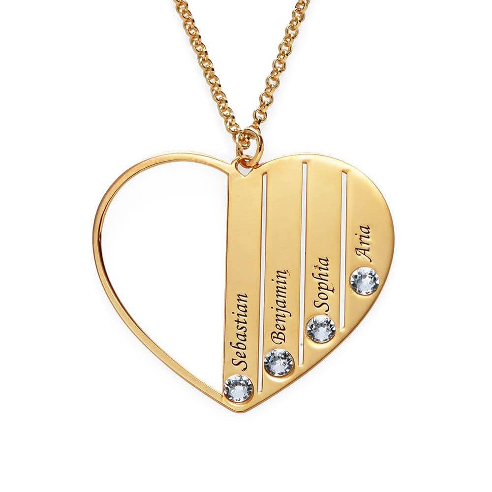 Mom Birthstone Necklace in Gold Plating